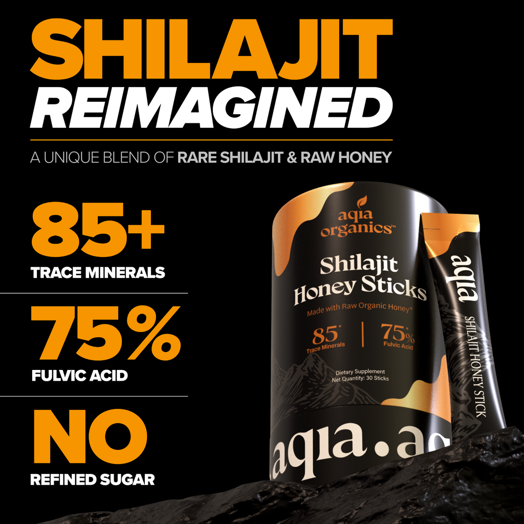 Pure Himalayan Shilajit Honey Sticks | Raw Organic Honey | Immune Support & Energy Boosts | 85+ Trace Minerals & 75% Fulvic Acid | 30 Easy to Consume Pure Shilajit Honey Sticks