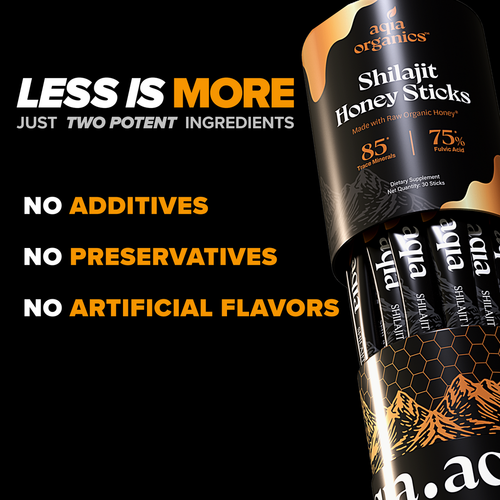 Pure Himalayan Shilajit Honey Sticks | Raw Organic Honey | Immune Support & Energy Boosts | 85+ Trace Minerals & 75% Fulvic Acid | 30 Easy to Consume Pure Shilajit Honey Sticks