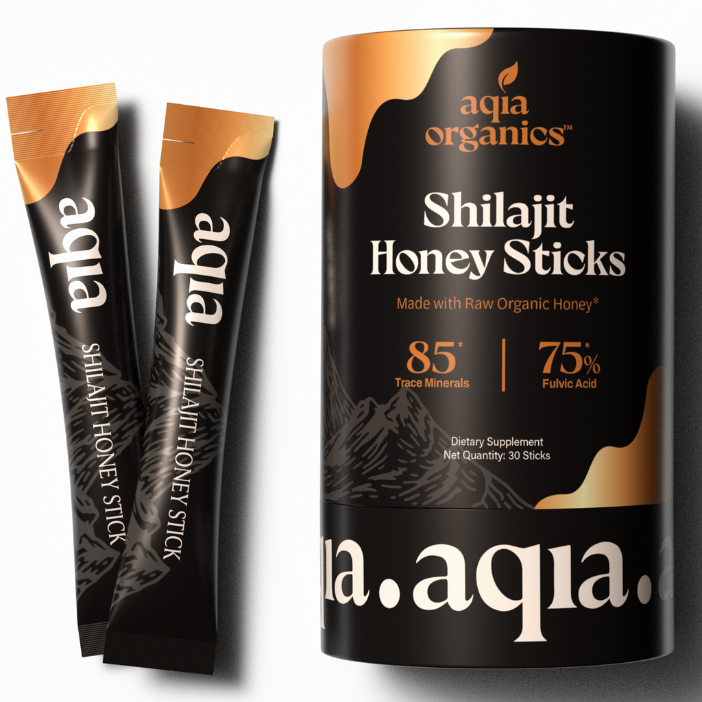 Pure Himalayan Shilajit Honey Sticks | Raw Organic Honey | Immune Support & Energy Boosts | 85+ Trace Minerals & 75% Fulvic Acid | 30 Easy to Consume Pure Shilajit Honey Sticks